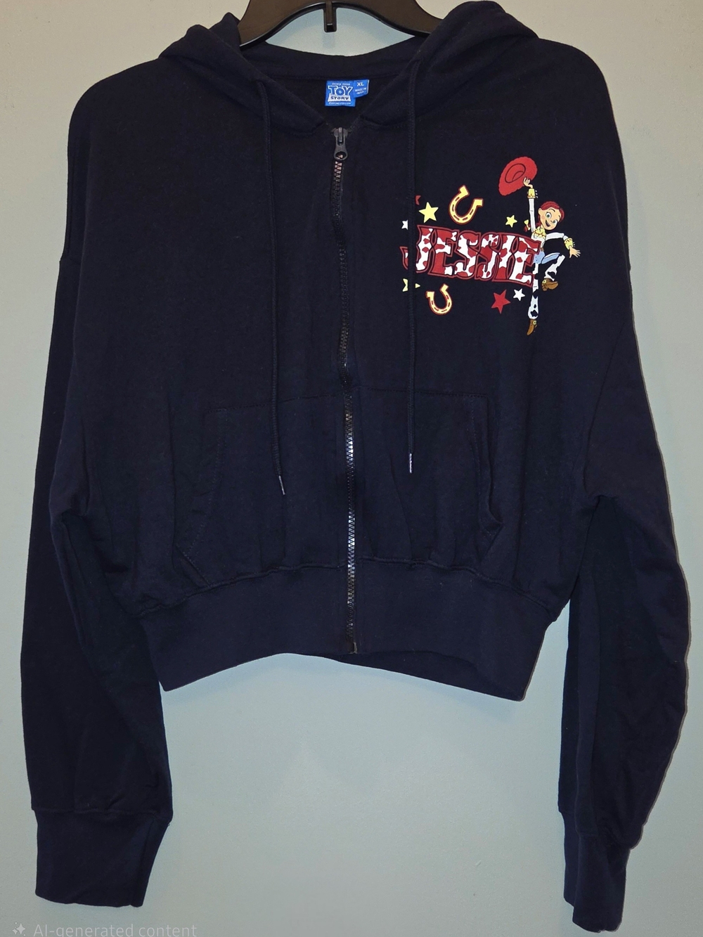 Toy Story Cropped Zip-Up Hoodie with Jessie Graphic